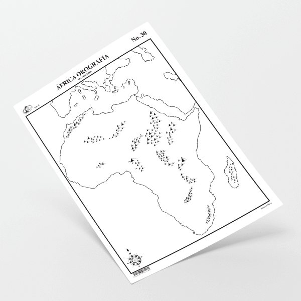 Mapa Tama O Carta Frica Orograf A Sin Nombres Grupo Editorial Raf Test